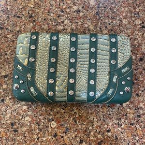 *****CLEARANCE*****  LARGE EMBELLISHED CLUTCH WALLET